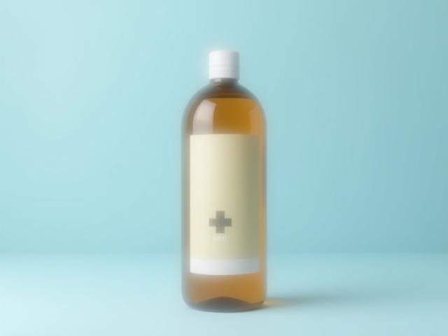 Bottle of veterinary medicated pet shampoo