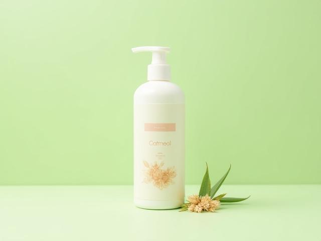 Bottle of oatmeal and aloe dog shampoo